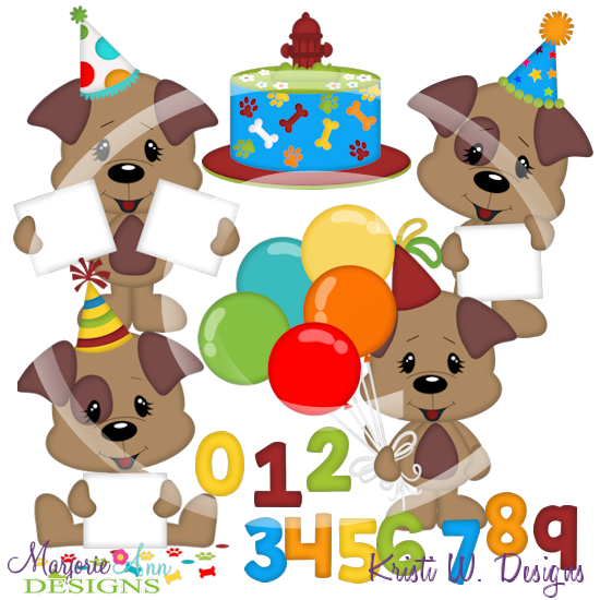 Pawsome Birthday Numbers SVG Cutting Files Includes Clipart - Click Image to Close